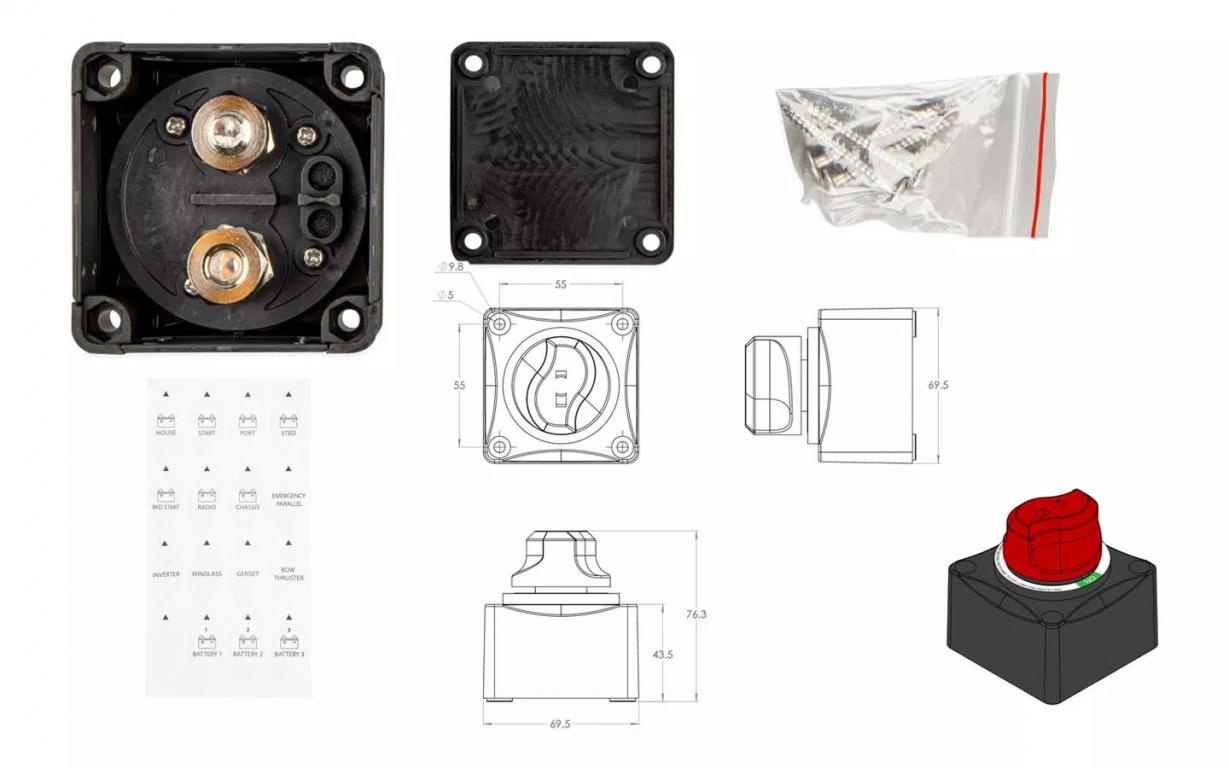Przełącznik akumulatorowy ON/OFF 275A napięcie 12/24/48V – Victron
